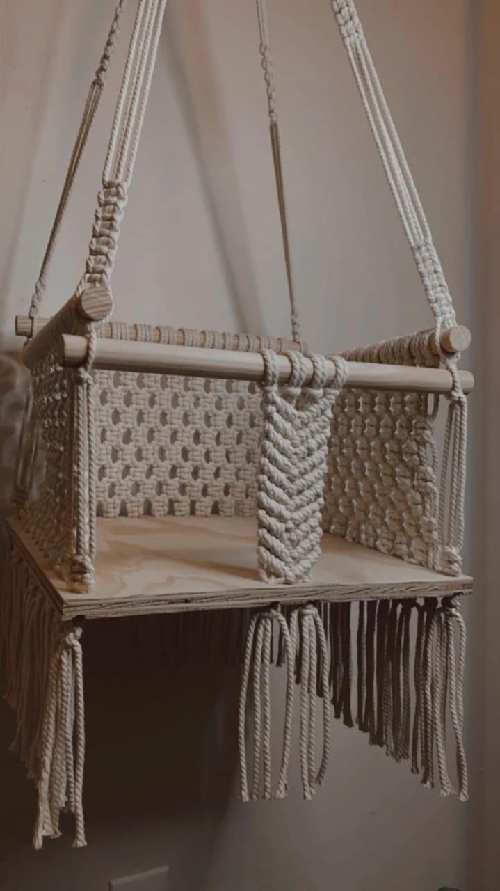 Cotton Rope Square Baby Swing Chair - Leechoo